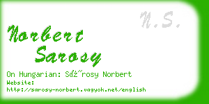 norbert sarosy business card